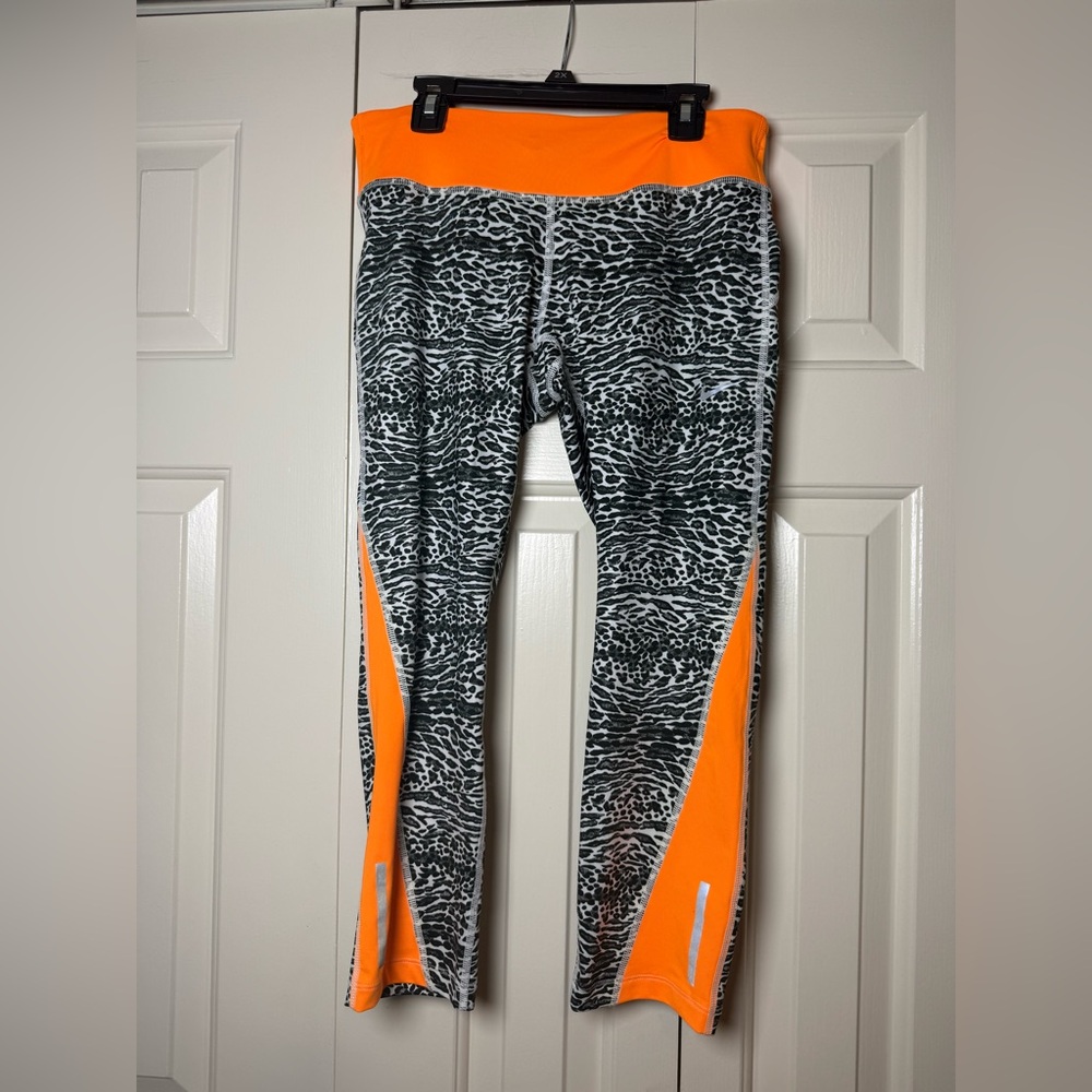 Nike Dri-FIT Racer leopard-print crop‎ running leggings